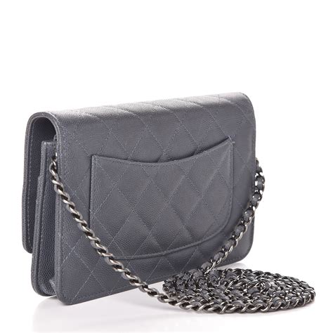 grey chanel wallet